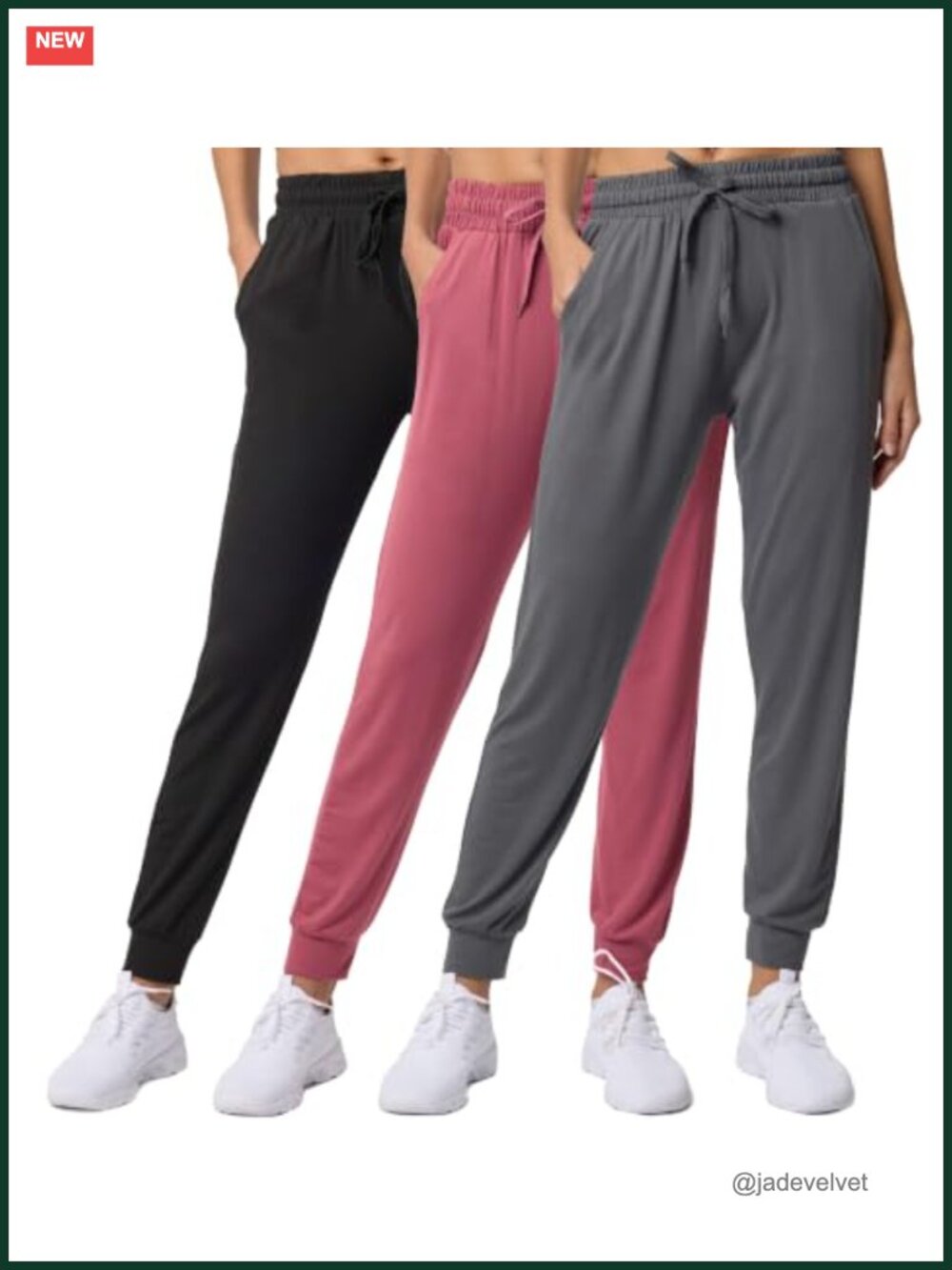 3 Pack Joggers Sweatpants Lounge Pants Yoga Workout Pajama Pockets